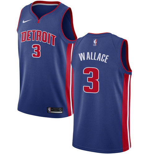Detroit Pistons #3 Ben Wallace Blue Womens Swingman Icon Edition Jersey Womens