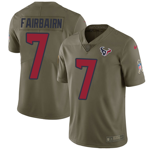 Houston Texans #7 Ka'imi Fairbairn Olive Men's Stitched Limited 2017 Salute To Service Jersey Men's