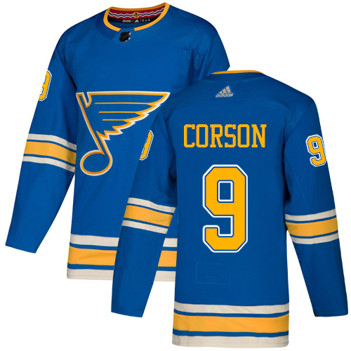 Adidas St. Louis Blues #9 Shayne Corson Light Blue Alternate Authentic Stitched Jersey Men's