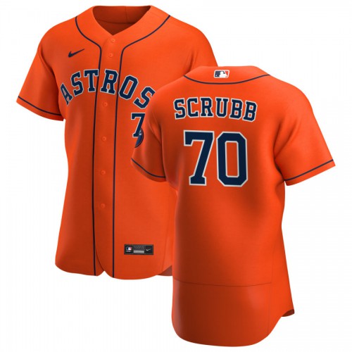 Houston Houston Astros #70 Andre Scrubb Men's Orange Alternate 2020 Authentic Team Jersey Men's