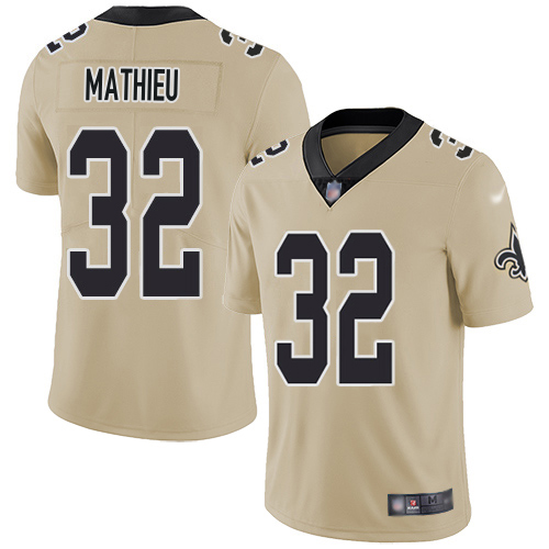 Saints #32 Tyrann Mathieu Gold Men's Stitched Limited Inverted Legend Jersey