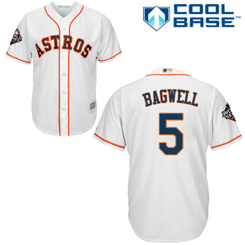 Houston Astros #5 Jeff Bagwell White Cool Base 2019 World Series Bound Stitched Youth Jersey Youth