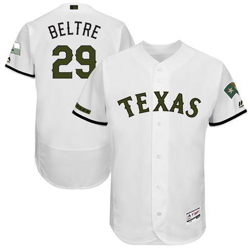 Texas Rangers #29 Adrian Beltre White Flexbase Authentic Collection Memorial Day Stitched Jersey Men's
