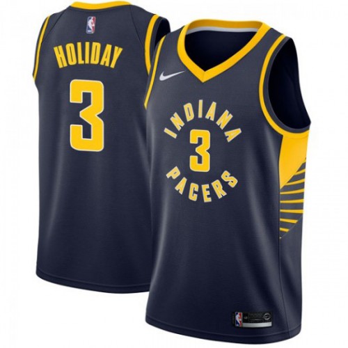 Indiana Pacers #3 Aaron Holiday Navy Blue Swingman Icon Edition Jersey Mens