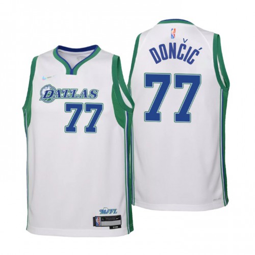 Dallas Dallas Maverickss #77 Luka Doncic Youth White 2021/22 Swingman Jersey - City Edition Youth