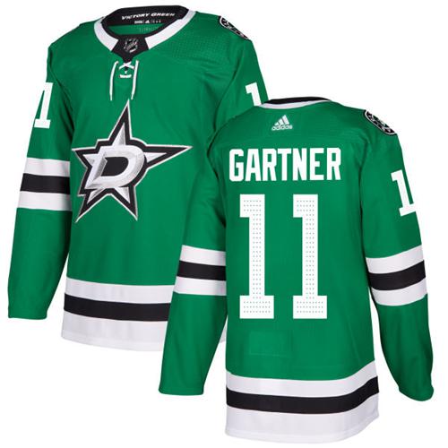 Adidas Dallas Stars #11 Mike Gartner Green Home Authentic Stitched Jersey Men's