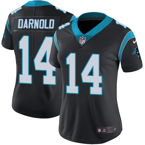 Panthers #14 Sam Darnold Black Team Color Women's Stitched Vapor Untouchable Limited Jersey