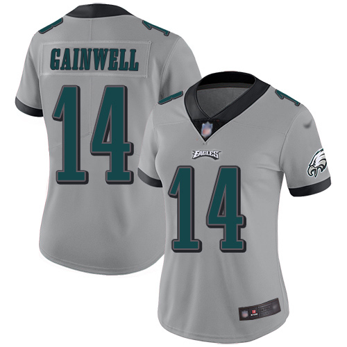 Eagles #14 Kenneth Gainwell Silver Women's Stitched Limited Inverted Legend Jersey