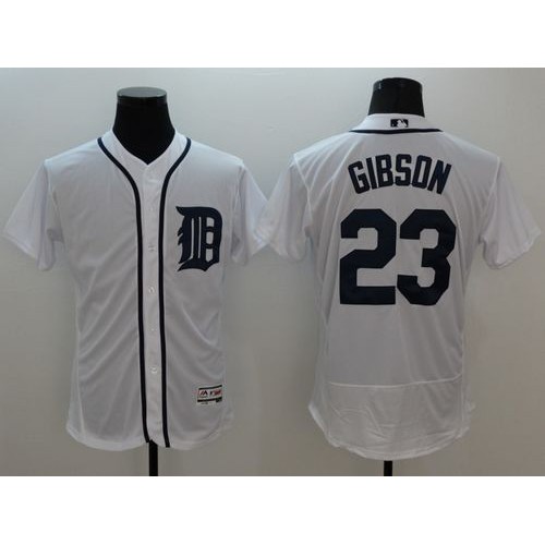 Detroit Tigers #23 Kirk Gibson White Flexbase Authentic Collection Stitched Jersey Men's