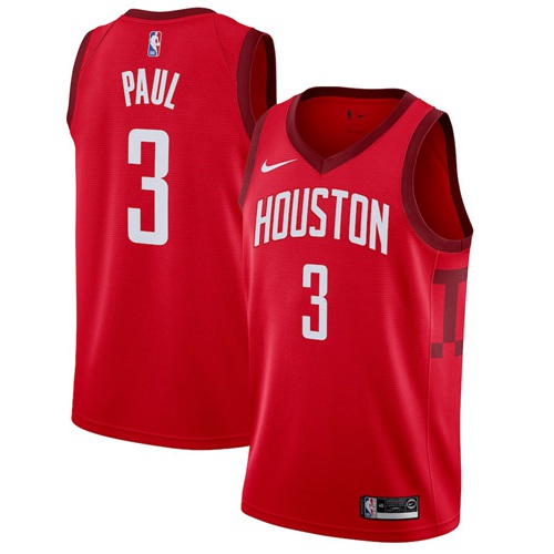 Houston Rockets #3 Chris Paul Red Swingman Earned Edition Jersey Mens