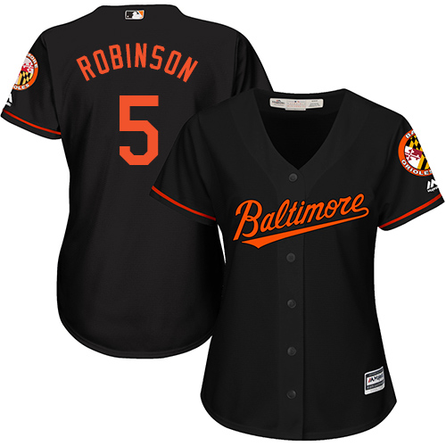 Baltimore Orioles #5 Brooks Robinson Black Alternate Women's Stitched Jersey Womens