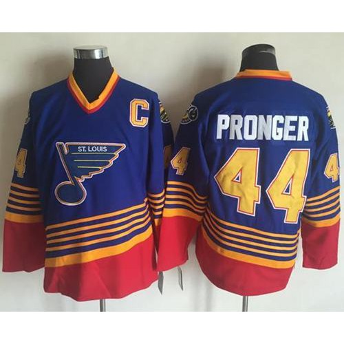 St. Louis Blues #44 Chris Pronger Light Blue/Red CCM Throwback Stitched Jersey Men's