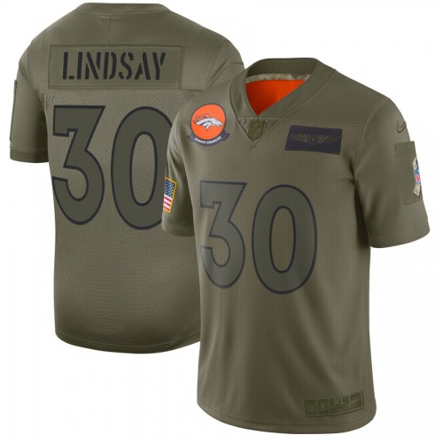 Denver Broncos #30 Phillip Lindsay Camo Men's Stitched Limited 2019 Salute To Service Jersey Men's
