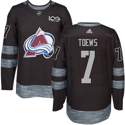 Adidas Colorado Avalanche #7 Devon Toews Black Youth 1917-2017 100th Anniversary Stitched Jersey Youth