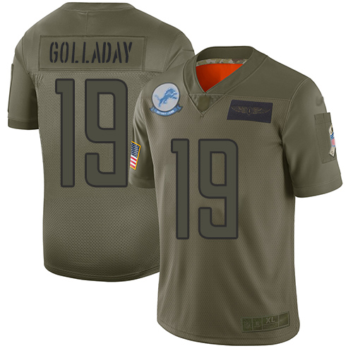 Detroit Lions #19 Kenny Golladay Camo Youth Stitched Limited 2019 Salute to Service Jersey Youth