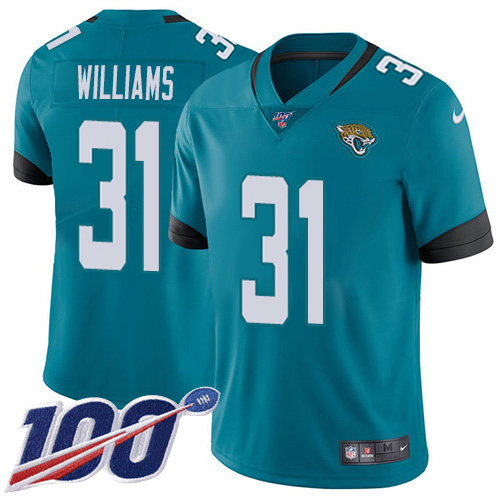 Jaguars #31 Darious Williams Teal Green Alternate Men's Stitched 100th Season Vapor Limited Jersey