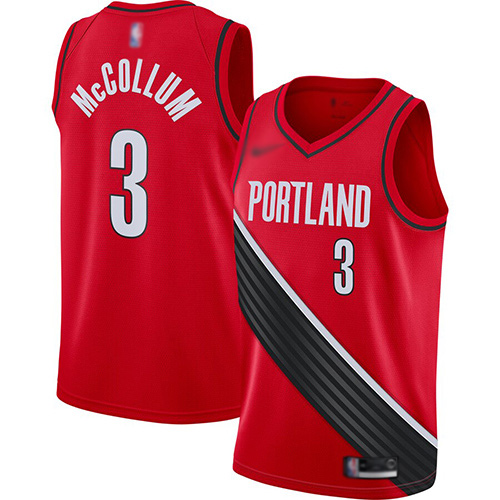 Portland Trail Blazers #3 C.J. McCollum Red Swingman Statement Edition 2019/2020 Jersey Mens