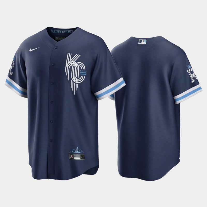 Kansas City Royals Blank Men's Game Replica 2022 City Connect Navy Jersey