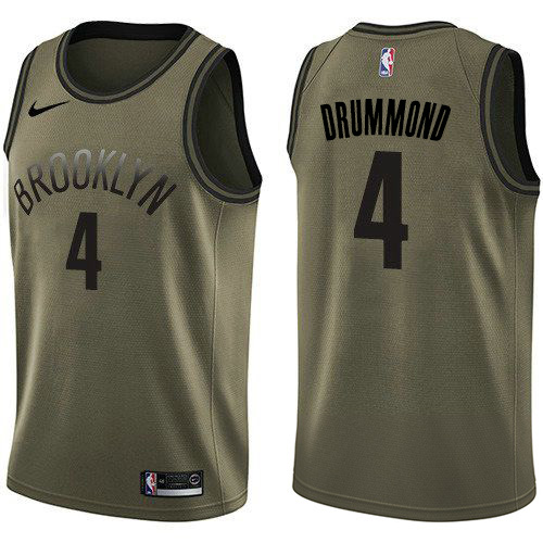 Brooklyn Nets #4 Andre Drummond Green Womens Salute to Service Swingman Jersey Womens