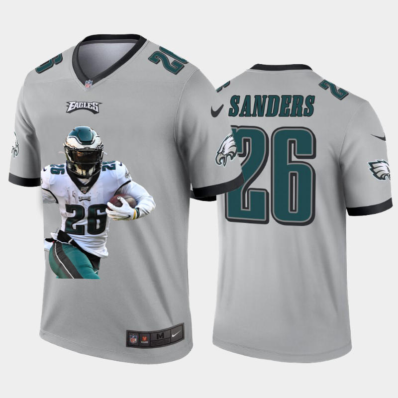 Philadelphia Eagles #26 Miles Sanders Team Hero Vapor Limited Jersey Grey