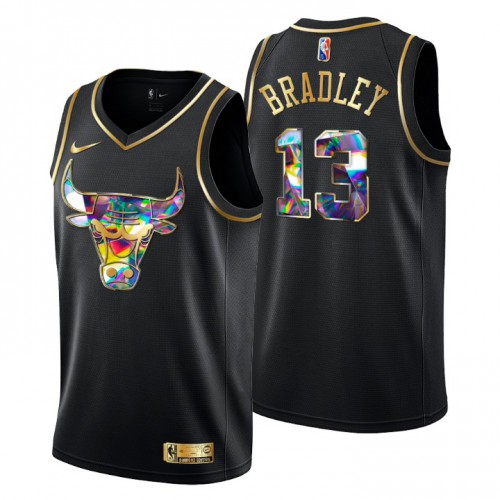 Chicago Chicago Bulls #13 Tony Bradley Mens Golden Edition Diamond Logo 2021/22 Swingman Jersey - Black Mens