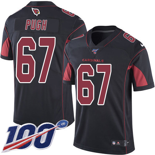 Arizona Cardinals #67 Justin Pugh Black Men's Stitched Limited Rush 100th Season Jersey Men's