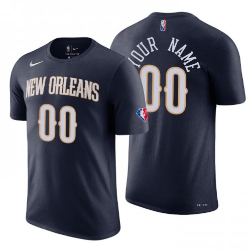 New Orleans Pelicans Custom Black Men's 2021-22 75th Anniversary Diamond T-Shirt