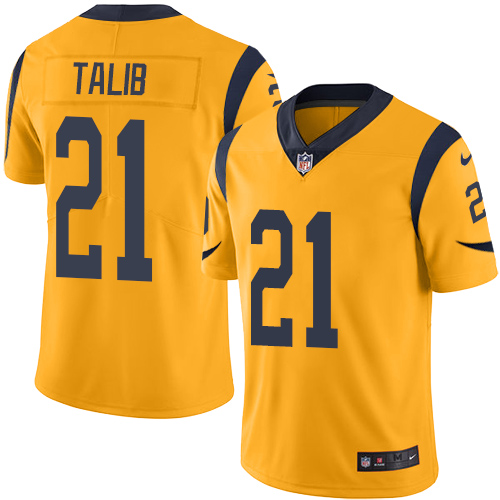 Los Angeles Rams #21 Aqib Talib Gold Men's Stitched Limited Rush Jersey Men's