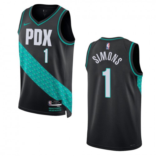 Portland Trail Portland Trail Blazers #1 Anfernee Simons Unisex Black 2022-23 Swingman Jersey - City Edition Mens