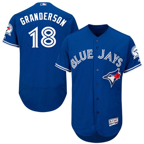 Toronto Blue Jays #18 Curtis Granderson Blue Flexbase Authentic Collection Stitched Jersey Men's