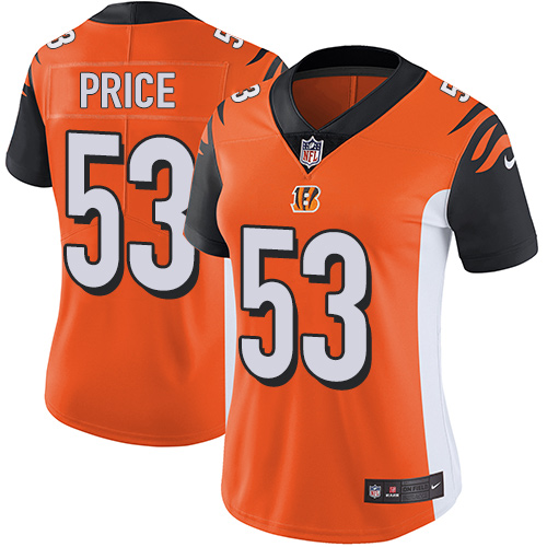 Cincinnati Bengals #53 Billy Price Orange Alternate Women's Stitched Vapor Untouchable Limited Jersey Womens
