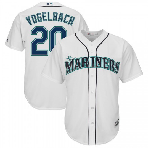 Seattle Seattle Mariners #20 Dan Vogelbach Majestic Home Cool Base Replica Player Jersey White Men's