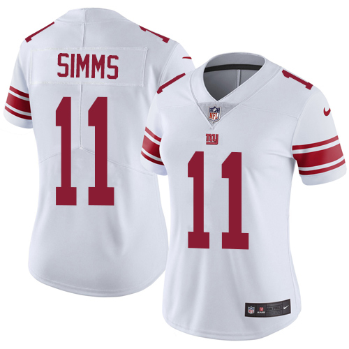 New York Giants #11 Phil Simms White Women's Stitched Vapor Untouchable Limited Jersey Womens