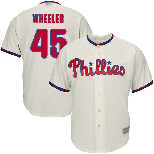 Philadelphia Phillies #45 Zack Wheeler Cream Cool Base Stitched Youth Jersey Youth