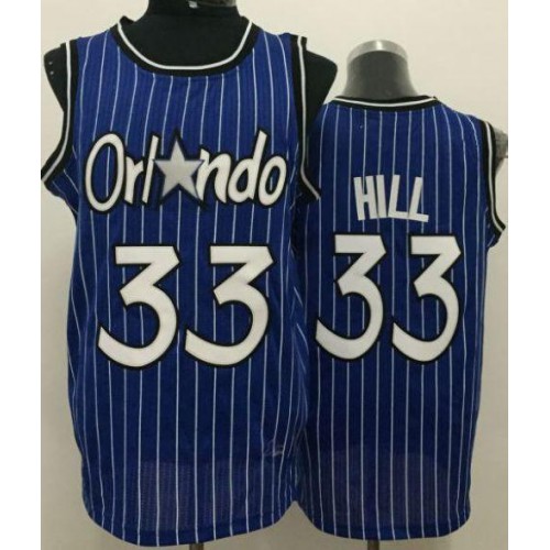 Orlando Magic #33 Grant Hill Blue Throwback Stitched Jersey Mens