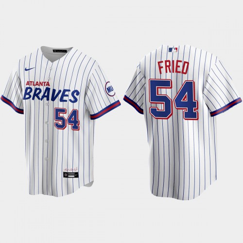 Atlanta Atlanta Braves #54 Max Fried White Men's 2021 City Connect Replica Jersey Men's