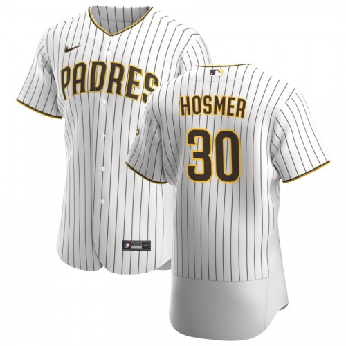 San Diego San Diego Padres #30 Eric Hosmer Men's White Brown Home 2020 Authentic Player Jersey Men's