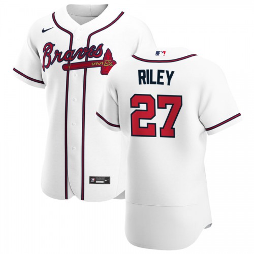 Atlanta Atlanta Braves #27 Austin Riley Men's White Home 2020 Authentic Player Jersey Men's