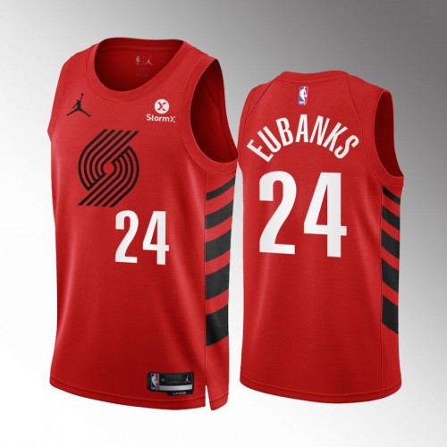 Portland Trail Portland Trail Blazers #24 Drew Eubanks Red Mens Statement Edition Swingman Jersey Mens