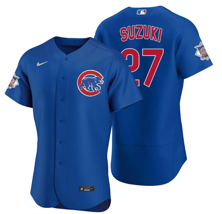Men's Chicago Cubs#27 Seiya Suzuki Alternate Flex Base Jersey