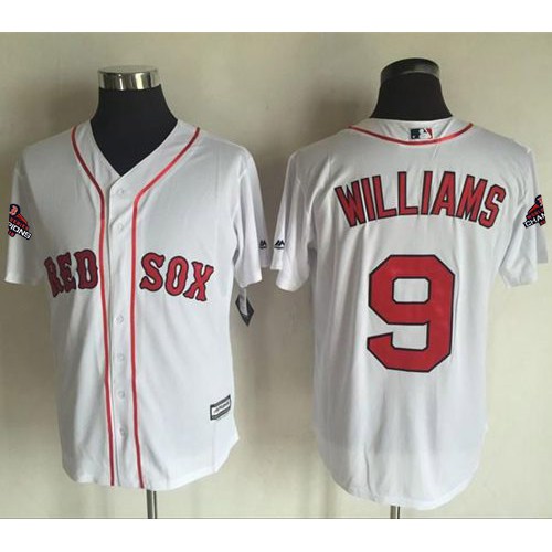 Boston Red Sox #9 Ted Williams White New Cool Base 2018 World Series Champions Stitched Jersey Men's