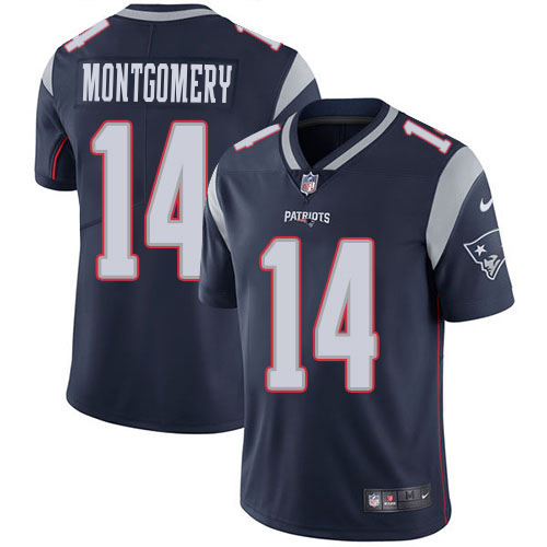 Patriots #14 Ty Montgomery Navy Blue Team Color Men's Stitched Vapor Untouchable Limited Jersey