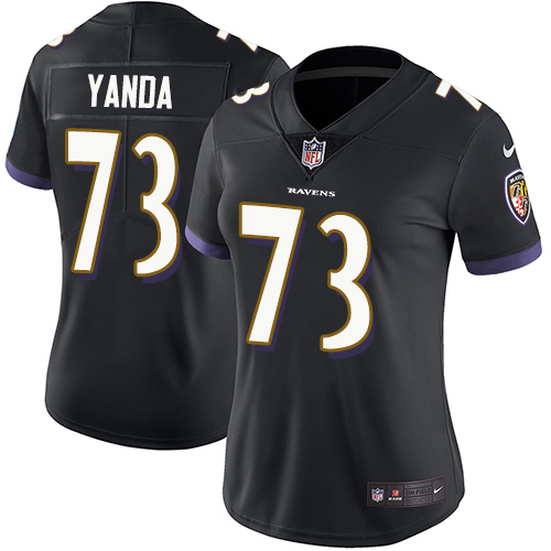 Baltimore Ravens #73 Marshal Yanda Black Alternate Women's Stitched Vapor Untouchable Limited Jersey Womens