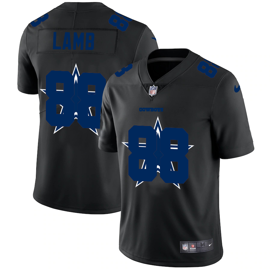 Dallas Cowboys #88 CeeDee Lamb Men's Team Logo Dual Overlap Limited Jersey Black