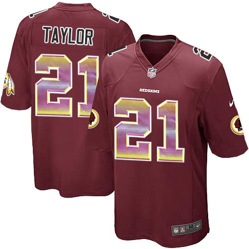 Commanders #21 Sean Taylor Burgundy Red Team Color Men's Stitched Limited Strobe Jersey
