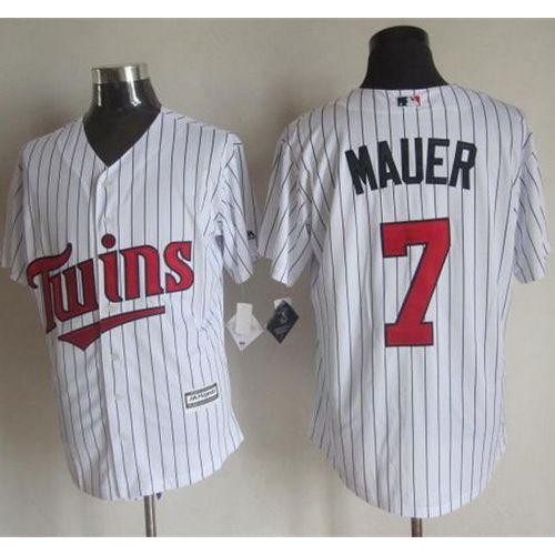 Minnesota Twins #7 Joe Mauer White New Cool Base Stitched Jersey Men's