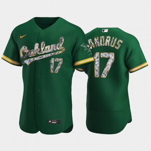 Oakland Oakland Athletics #17 Elvis Andrus Men's Diamond Edition Jersey - Green Men's