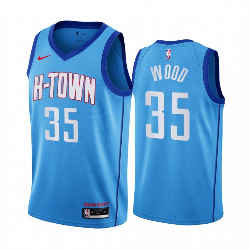 Houston Rockets #35 Christian Wood Blue Womens Swingman 2020-21 City Edition Jersey Womens