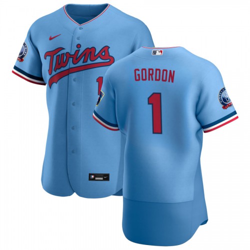 Minnesota Minnesota Twins #1 Nick Gordon Men's Light Blue Alternate 2020 60th Season Authentic Team Jersey Men's