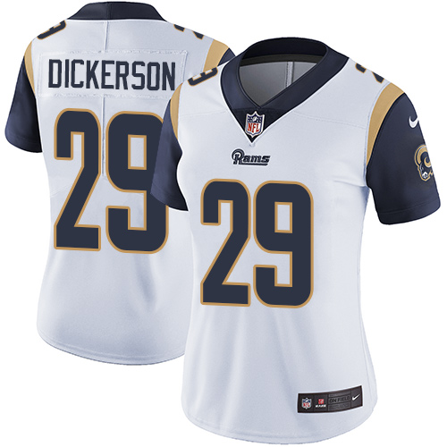 Rams #29 Eric Dickerson White Women's Stitched Vapor Untouchable Limited Jersey